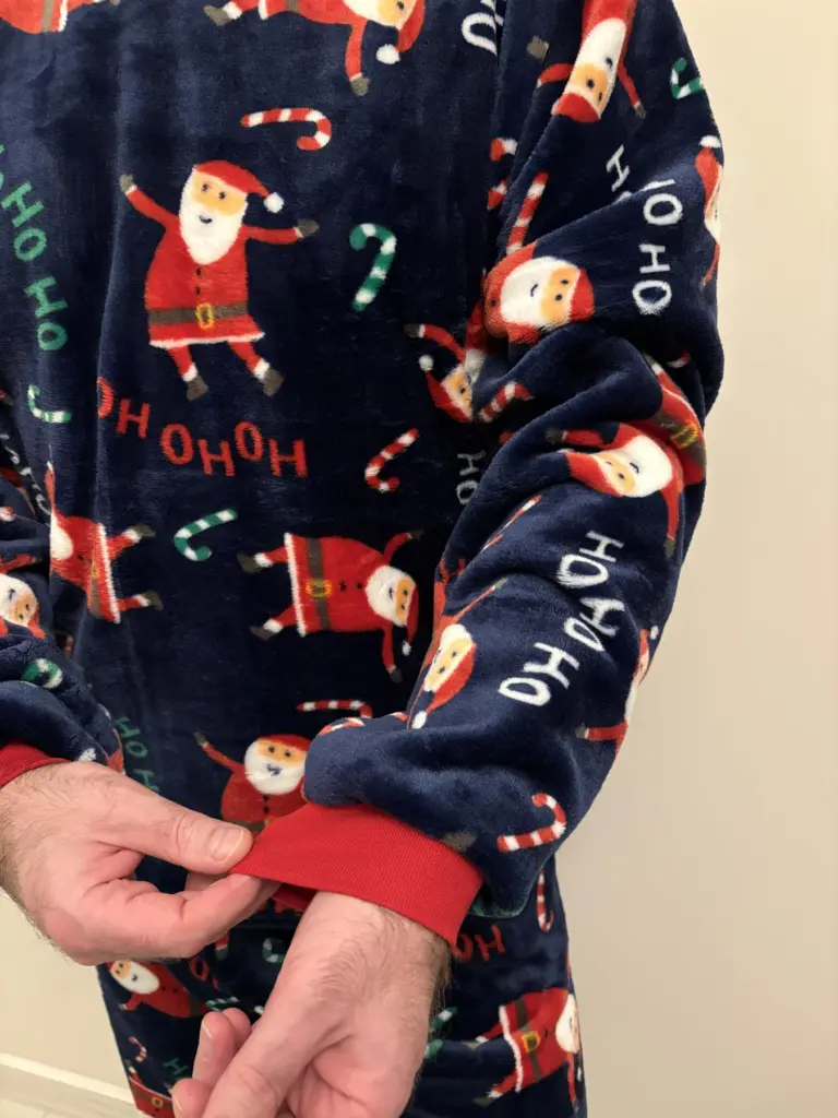 Тепла чоловіча піжама з велсофту «Santa», синя — фото 2