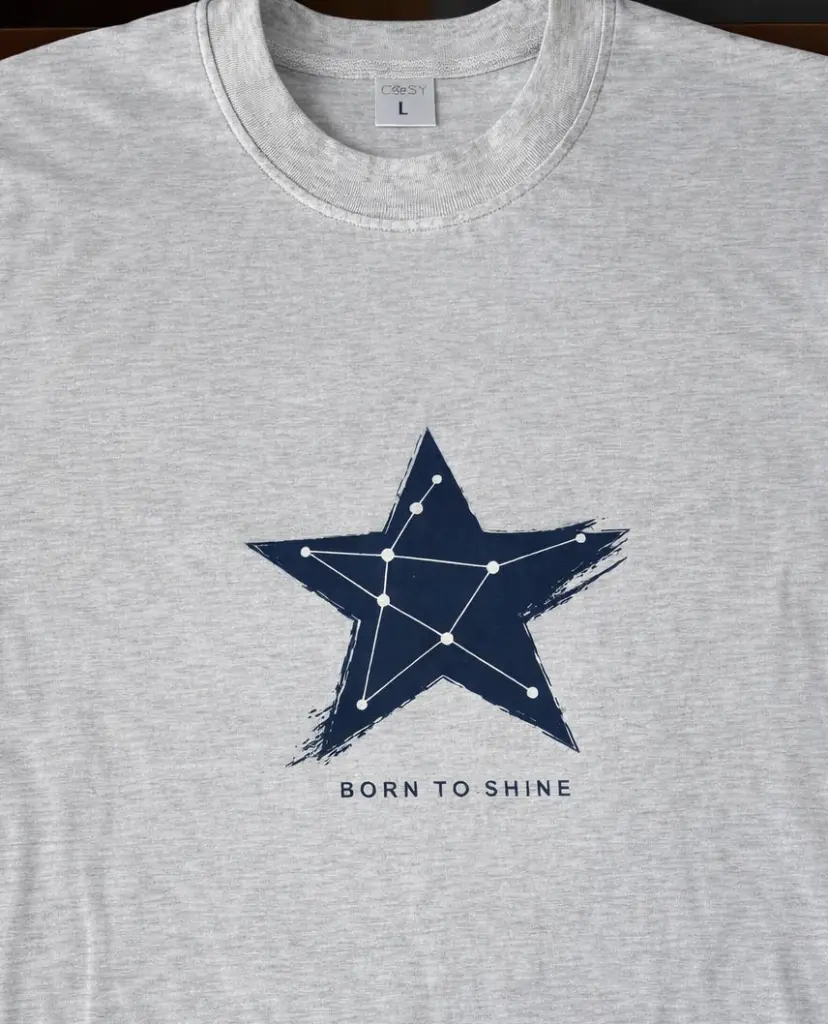 Жіноча піжама з бавовни «Born to Shine» (лонгслів і штани), сіра — фото 3