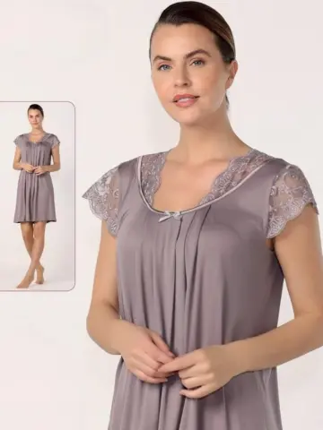 Жіноча нічна сорочка з віскози «Elegance», лілова