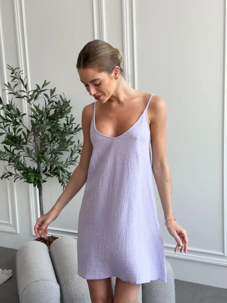 Жіночий подарунковий набір «Lavanda» (халат і сорочка), лаванда — фото 5